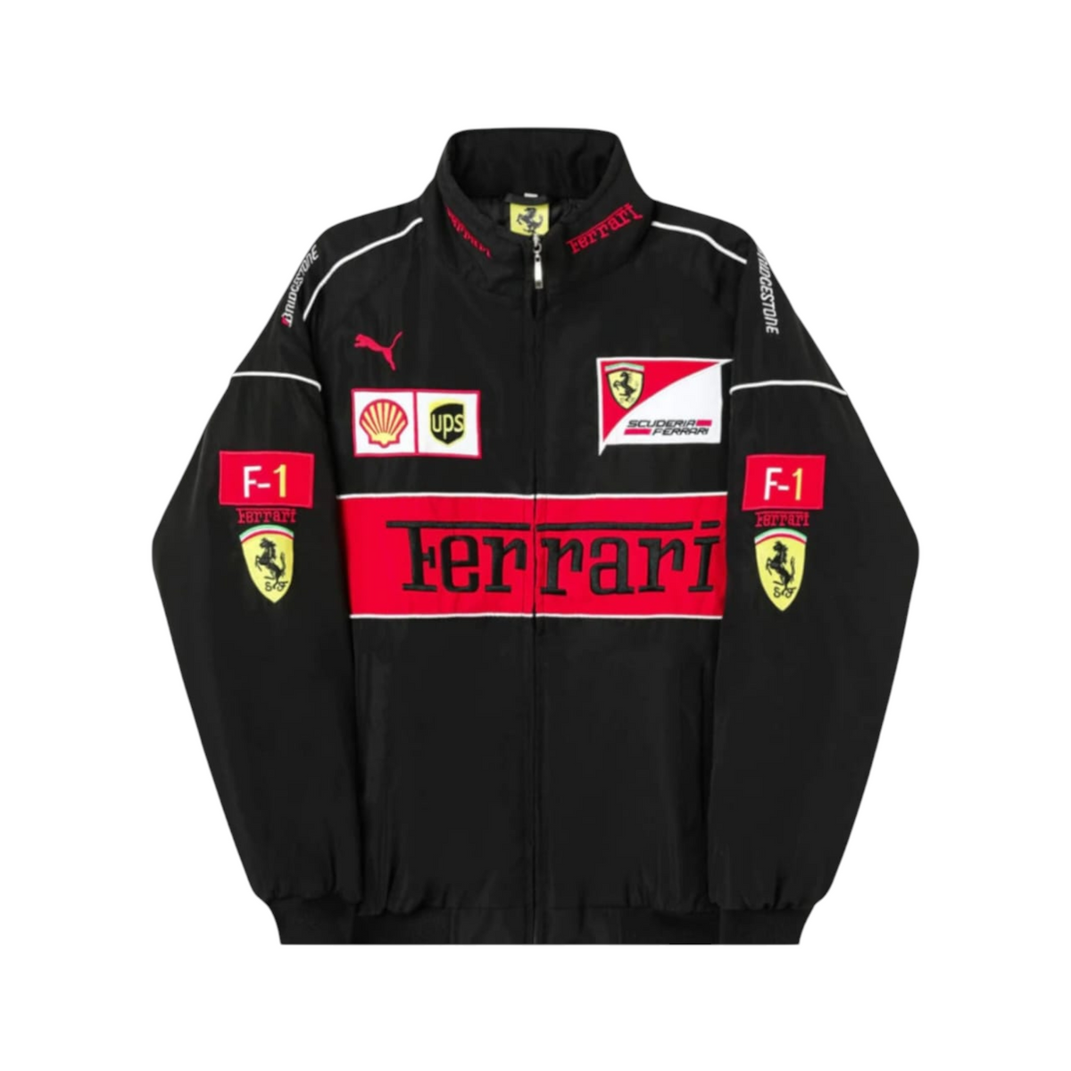 Ferrari F1 Vintage black Embroidry Jacket