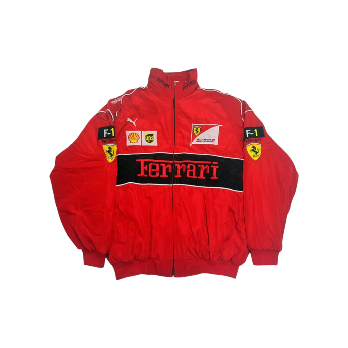Vintage Ferrari Racing Stylish Winter F1 Embroidry Jacket