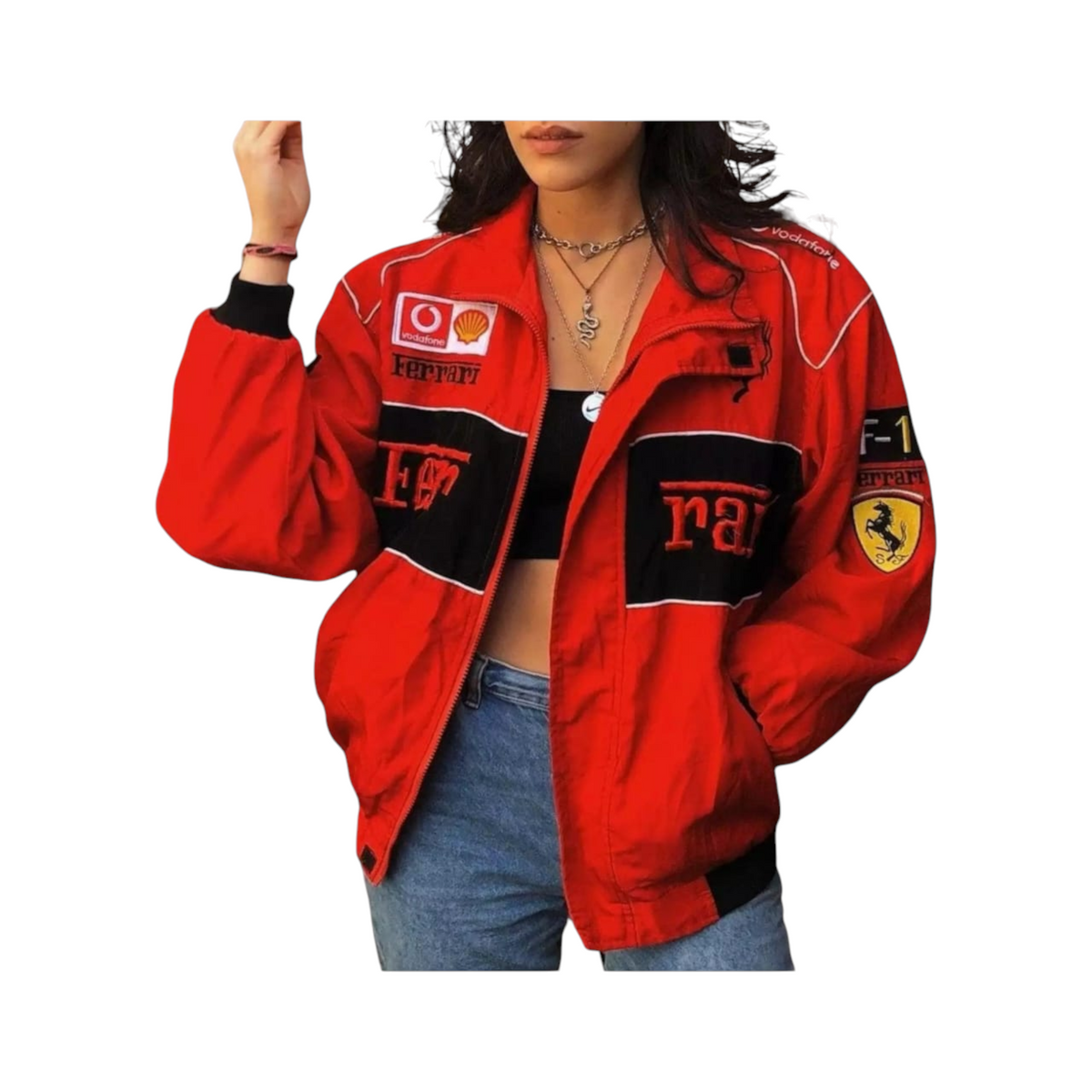 Vintage Ferrari Racing Stylish Winter F1 Embroidry Jacket